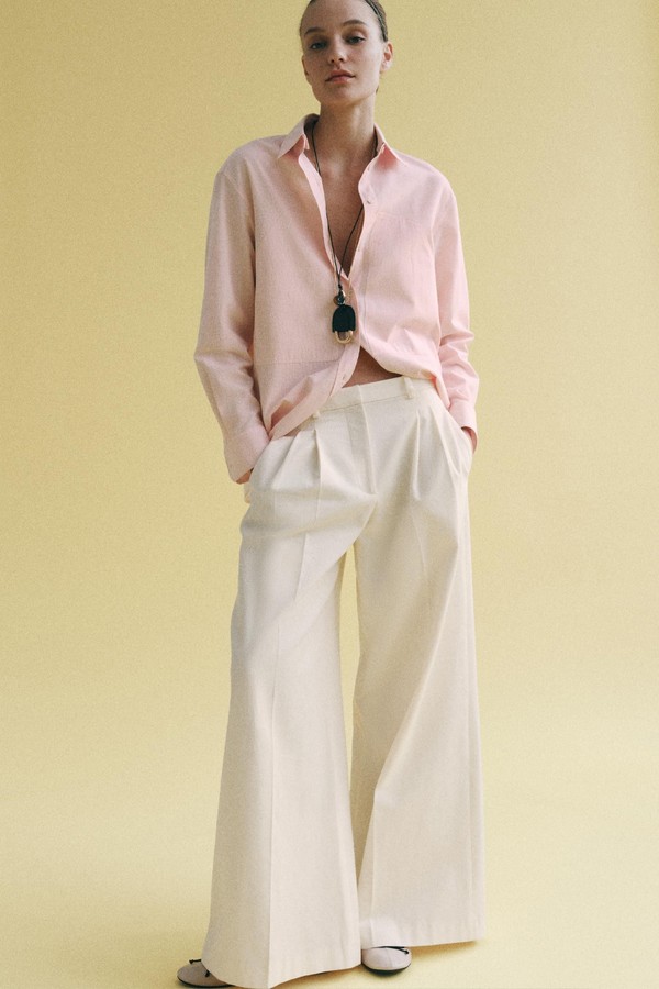 Striped Shirt With Detachable Collar