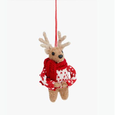 Bloomsbury Deer In Jumper Tree Decoration