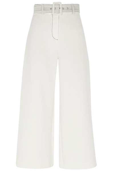 White Belted Wide Leg Culotte Trousers from River Island