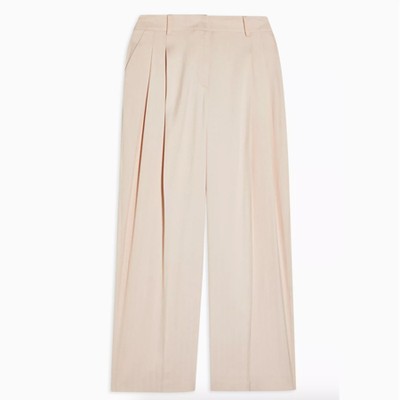 Beige Jacquard Stripe Trousers