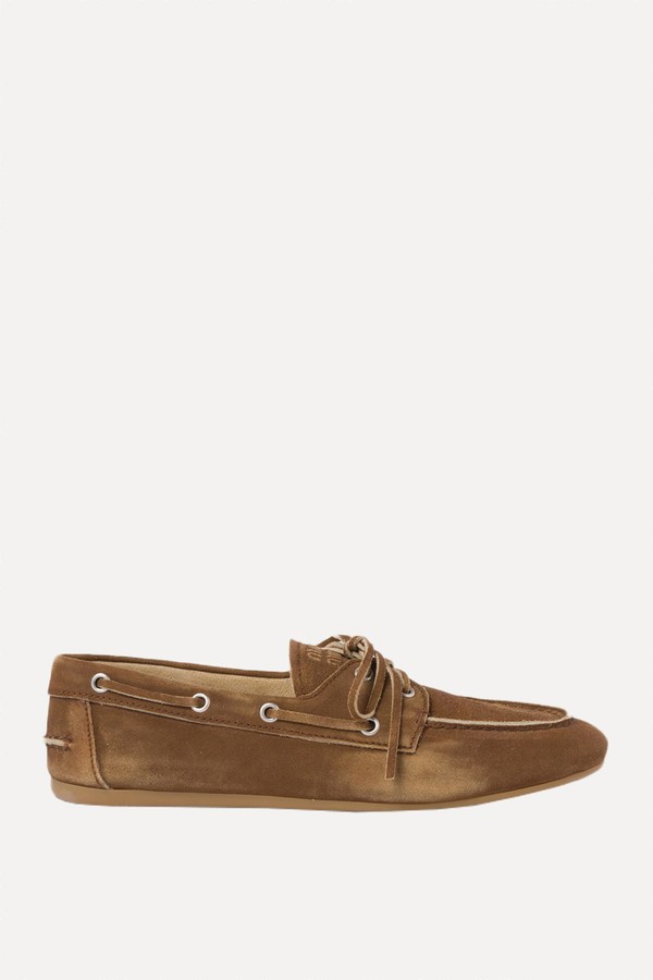 Faded Unlined Suede Loafers from Miu Miu