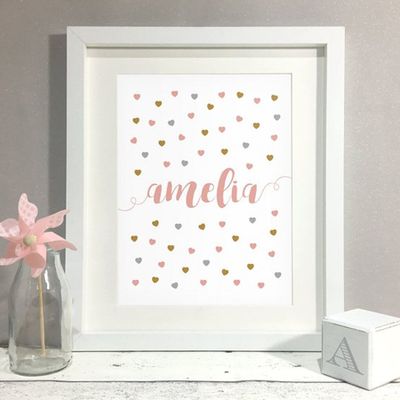 Personalised Heart Name Print from Bird and Key