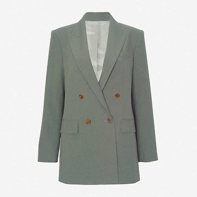 Elvira Double-Breasted Crepe Blazer from Frankie Shop