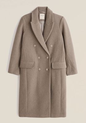 Double-Breasted Wool-Blend Dad Coat