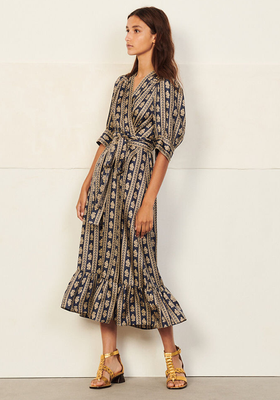 Long Printed Wrap Dress from Sandro