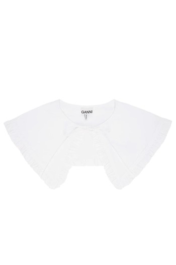 White Cotton Poplin Collar from Ganni