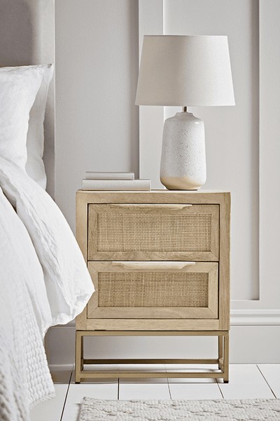 Flat Rattan Webbing Bedside Table from Cox & Cox