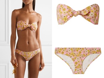 Poppy Floral-Print Stretch-Crepe Bikini from Lisa Marie Fernandez