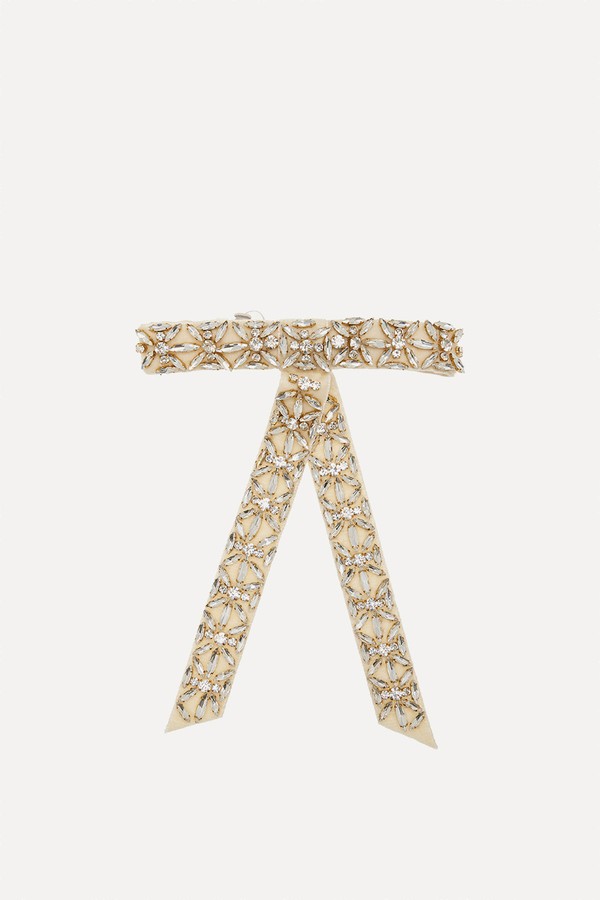 Avril Crystal Velvet Bow from Lelet NY