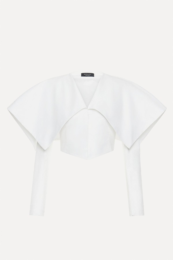 Cotton-Blend Shawl-Collar Blazer from A.W.A.K.E Mode