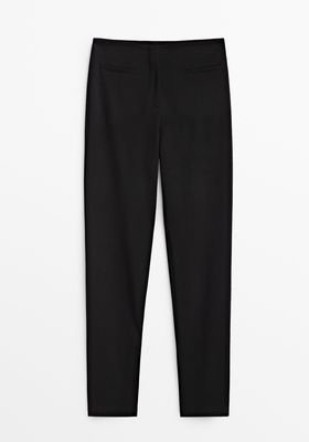 Skinny Trousers With Slit Details from Massimo Dutti