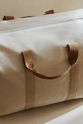 Fabric Travel Bag With Leather Detail from Zara