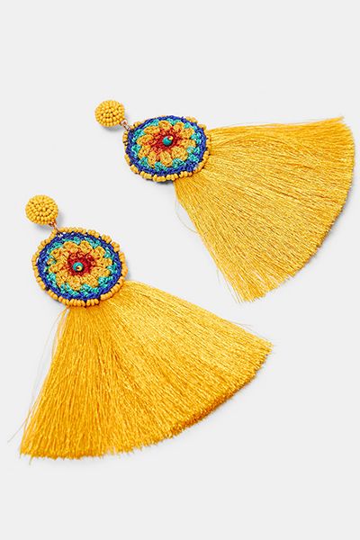 Crotchet And Fringe Earrings from Zara