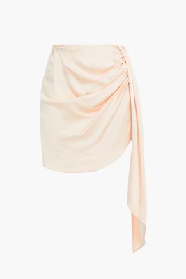 Mae Draped Satin-Crepe Mini Skirt from Simkhai