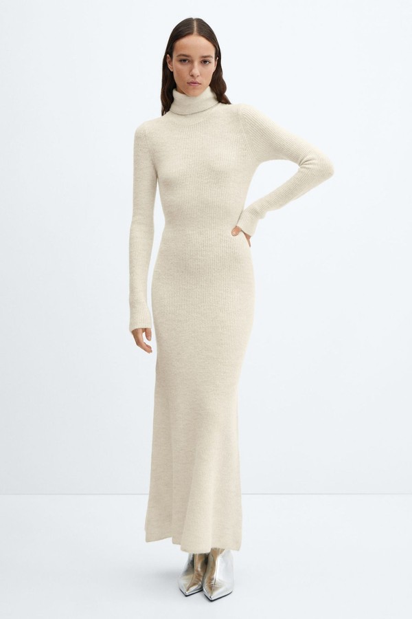 Knitted Turtleneck Dress from Mango