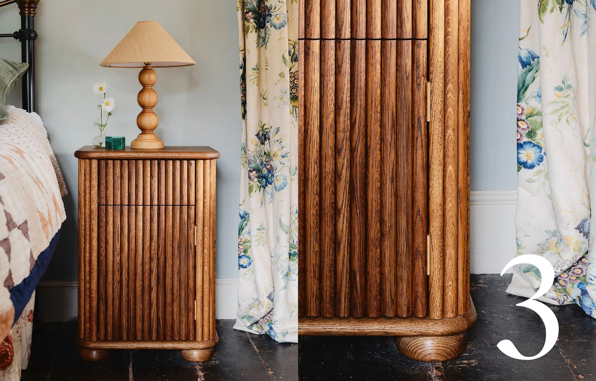 Wilmington Reeded Bedside Table from Alfred Newall