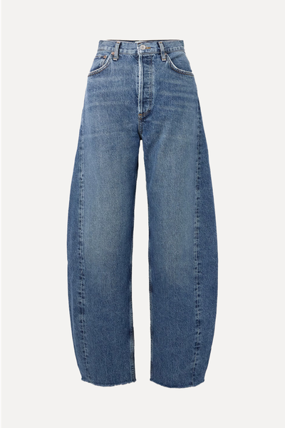 Luna Cropped High-Rise Tapered Organic Jeans from Agolde