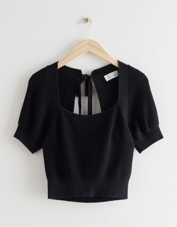 Puff Sleeve Cut Out Sweater