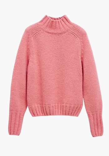 Pink Funnel Neck Alpaca-Blend Sweater  from Chinti & Parker