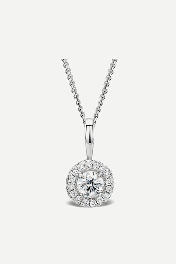 Ella 0.30ct Halo Lab Diamond and 9K White Gold Pendant