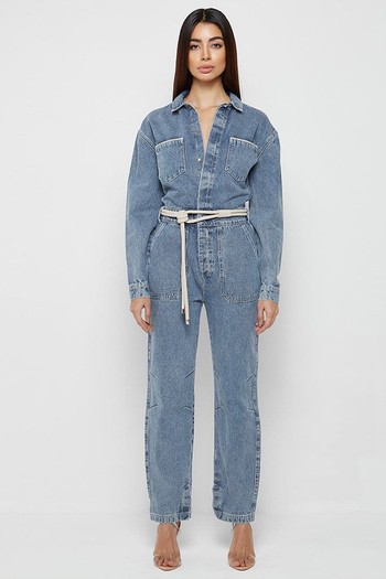 Denim Biker Jumpsuit from Manière De Voir