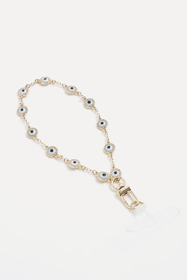 Diamante Evil Eye Phone Charm from River Island