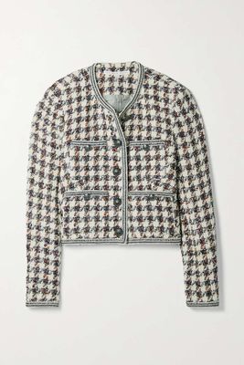 Citrane Houndstooth Cotton-Blend Tweed Jacket from Veronica Beard