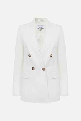 Hollie Double Breasted Linen Blazer  from Reiss
