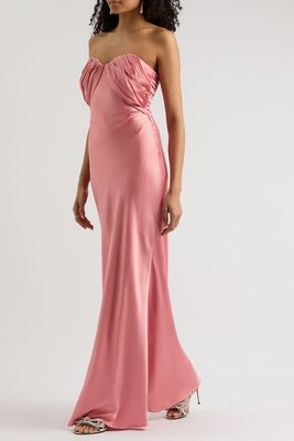 Livia Strapless Satin Gown from MISHA