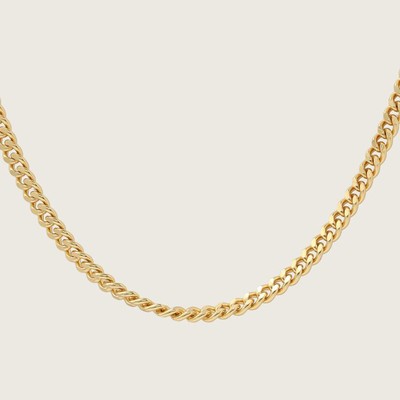 Gold Curb Chain Necklace