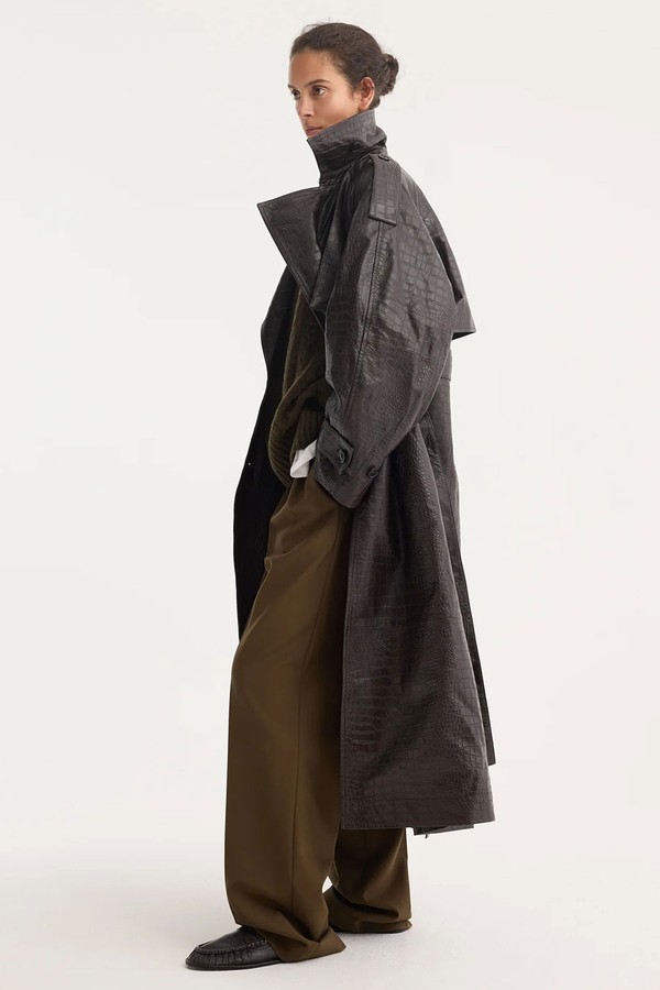 Leather Croco Trenchcoat from Róhe
