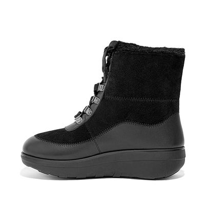 Mukluk Shearling-Lined Laced Ankle Boots