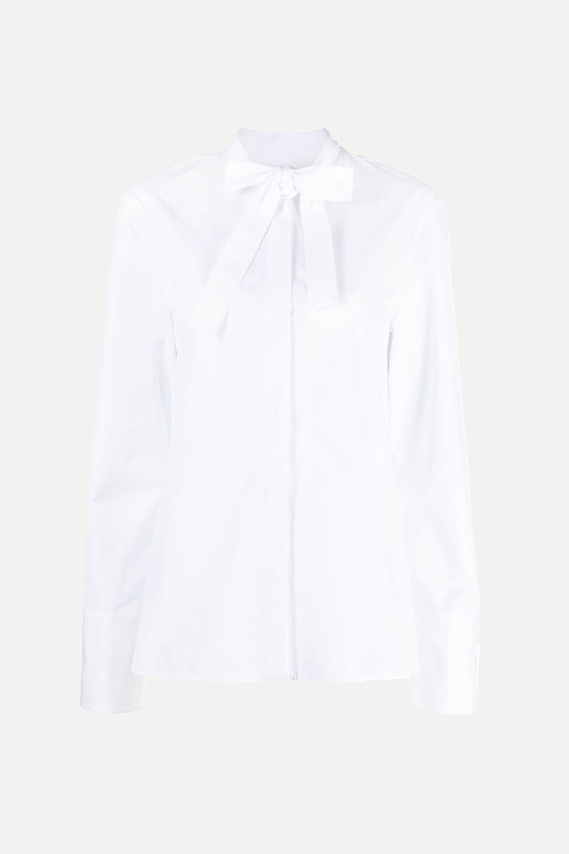 Bow-Detailing Cotton Shirt from Jil Sander