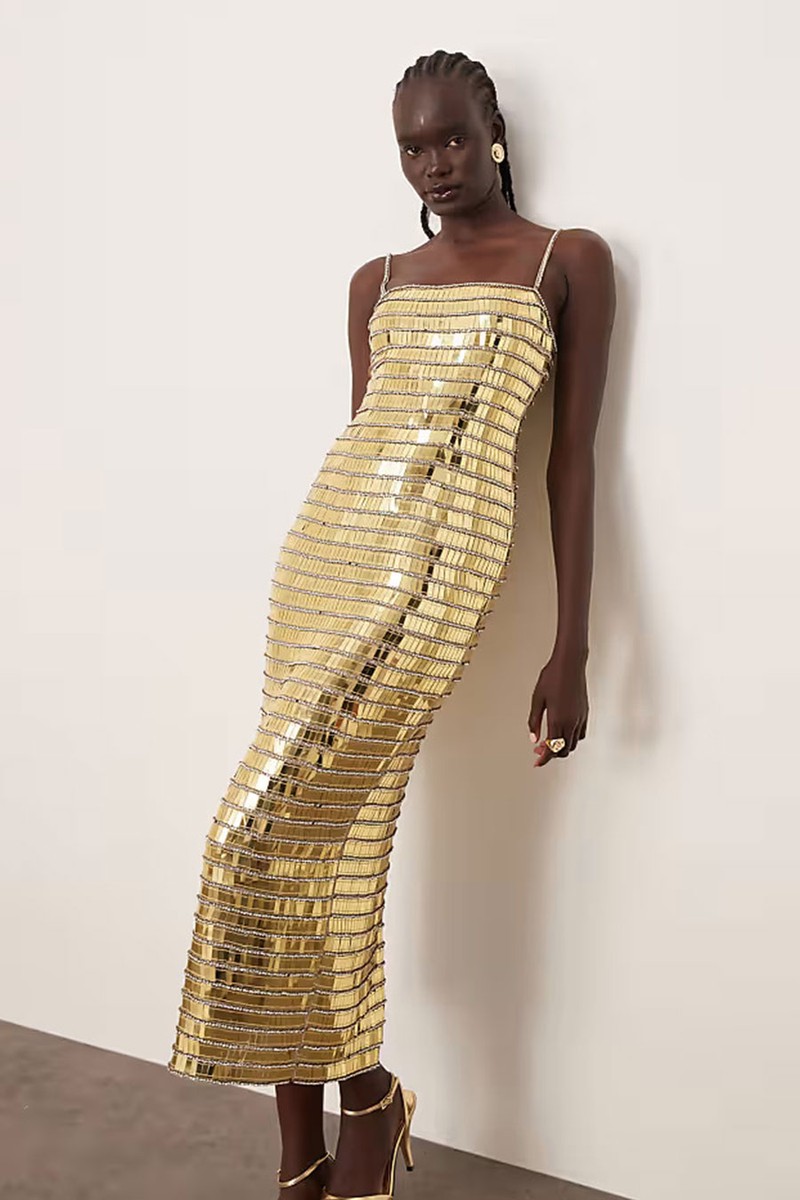 Linear Encrusted Column Cami Maxi Dress from Arrange