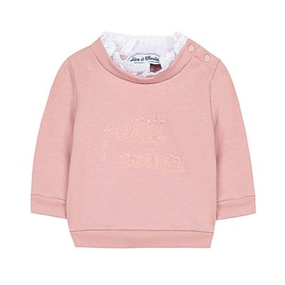 Pink Embroidered Cotton Sweatshirt from Tartine Et Chocola