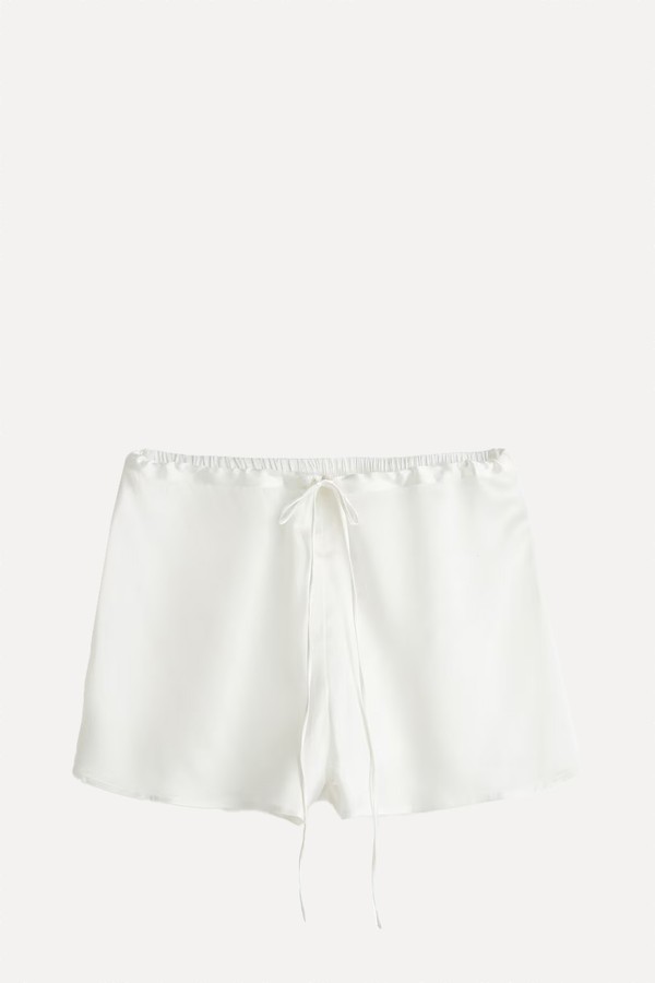 Silk-Blend Satin Shorts from H&M