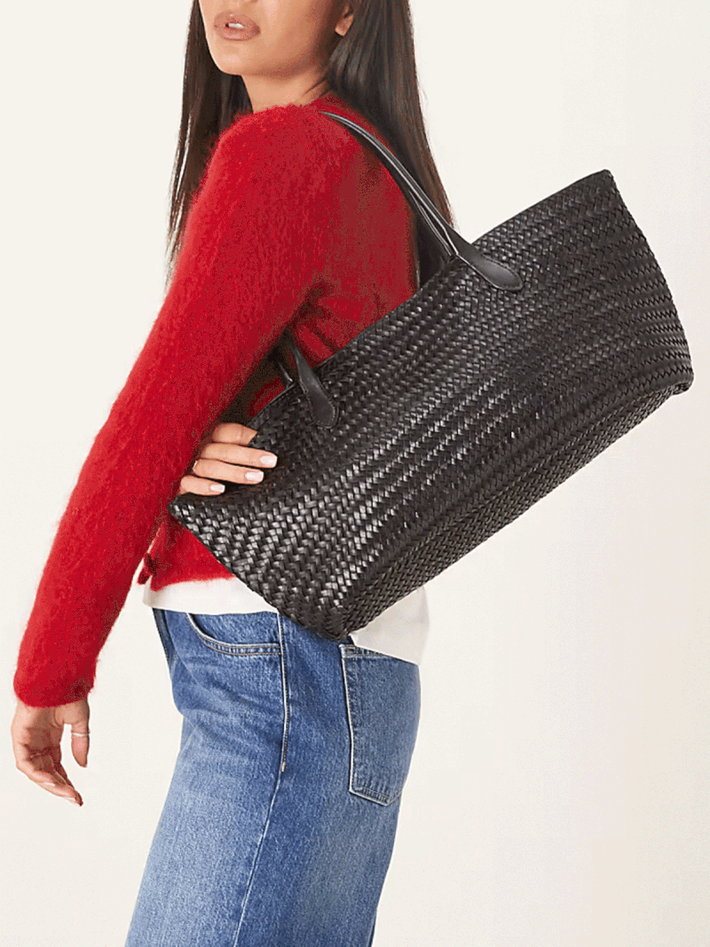 100% Leather Large Shopper Bag from  Mango