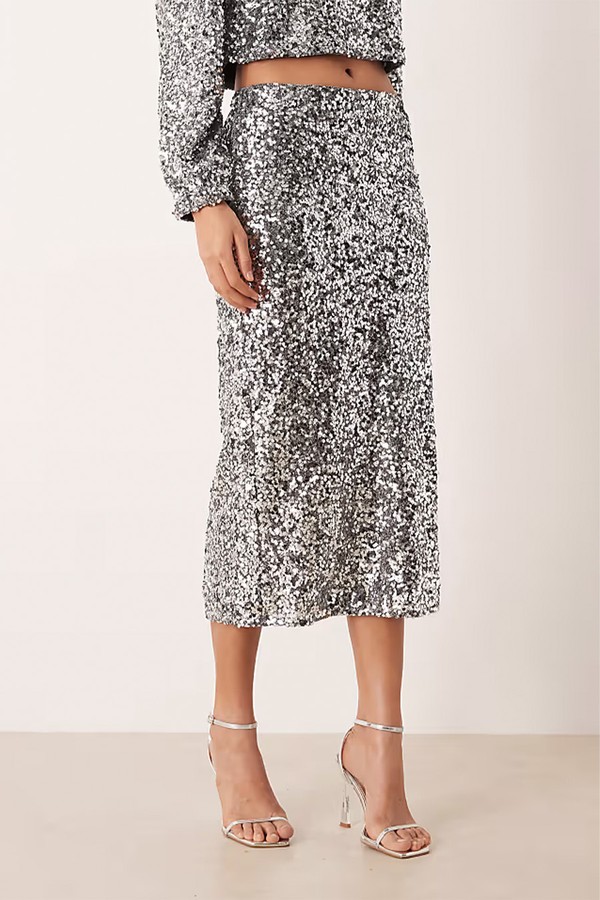Sequin Midi Skirt Co-Ord  from Vila