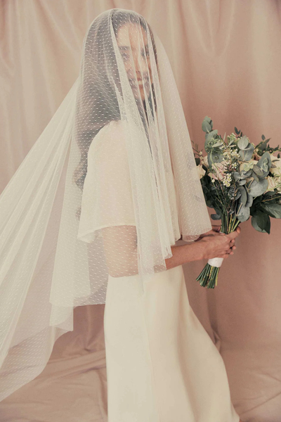 Lavina Dot Mesh Long Veil  from Rixo