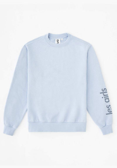 Crew Neck Sweatshirt Cashmere Blue from Les Girls Les Boys 