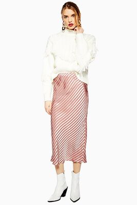 Stripe Satin Skirt