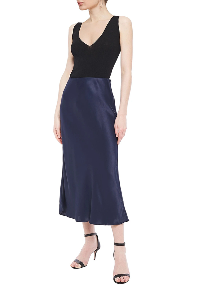 Brooklyn Satin Midi Skirt from Iris & Ink