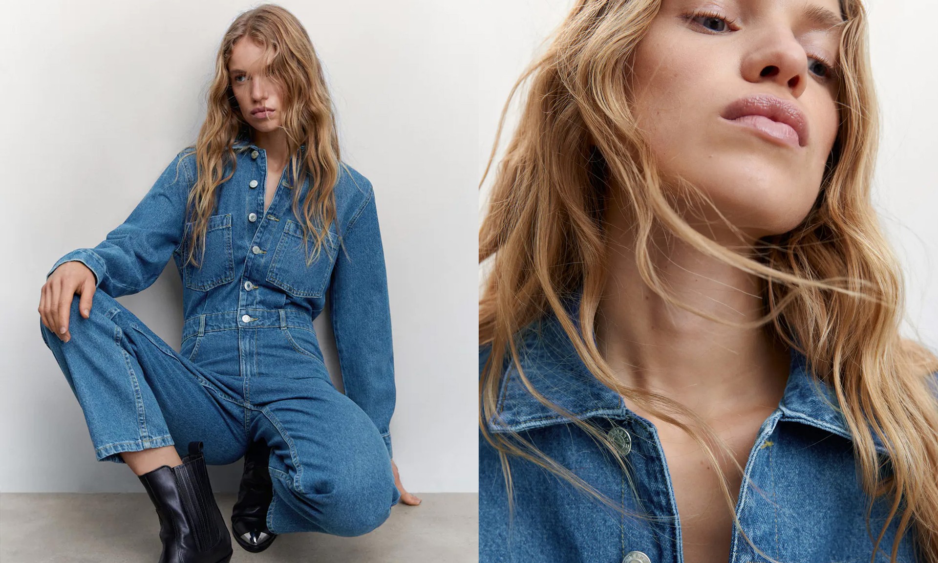 Long Denim Jumpsuit, £59.99