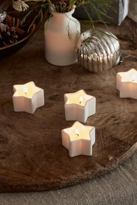 Set Of 4 Winter Star Tealights from The White Company