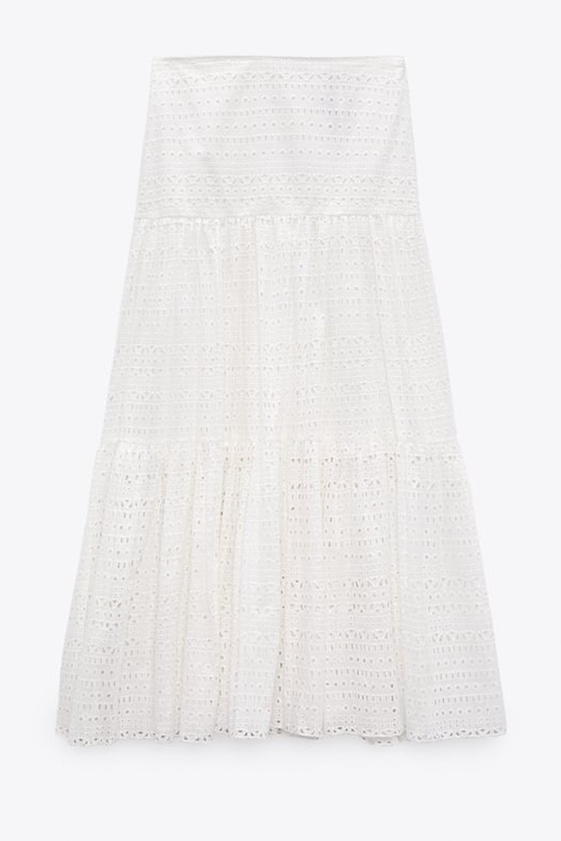 Embroidered Long Skirt from Zara