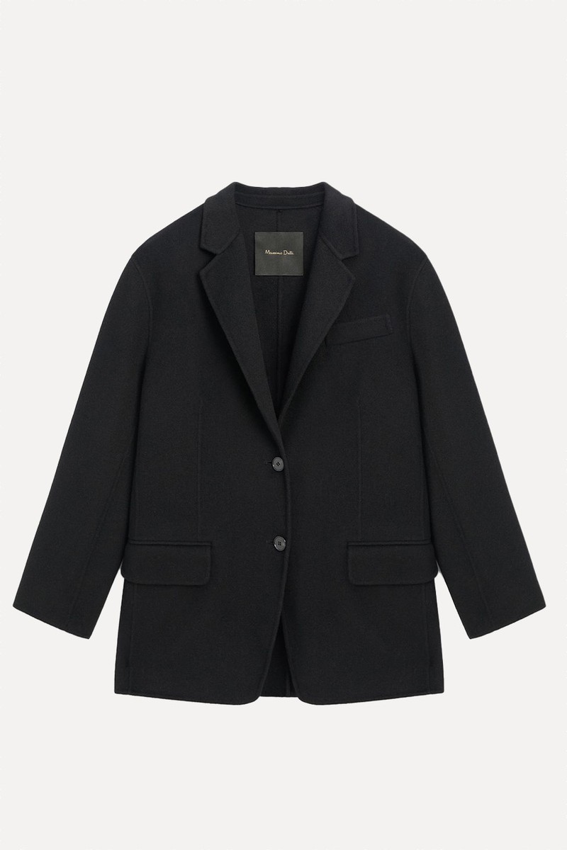 Wool Blend Blazer With Pocket Details from Massimo Dutti