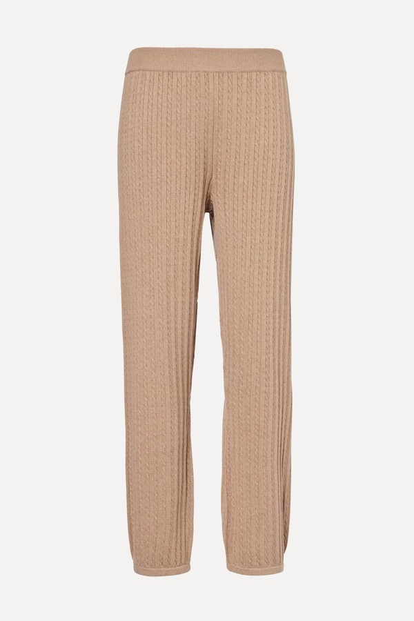 Cable-Knit Straight-Leg Cotton-Cashmere Knitted Jogging Bottoms from Simkhai