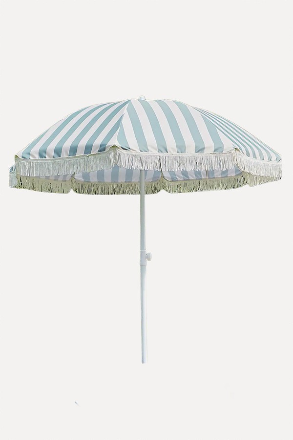 2m Striped Parasol With Fringe