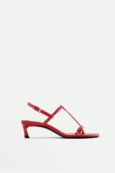 Red Heeled Sandals from Massimo Dutti