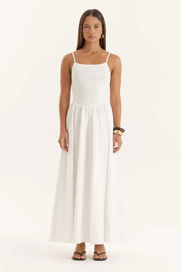 Milano Shirred Cotton Maxi Dress from 4th & Reckless